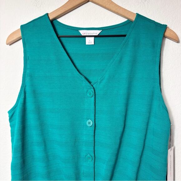 LIZ CLAIBORNE FANFARE TEAL WOMEN SIZE LARGE BRAND NEW WITH TAGS - Picture 3 of 6